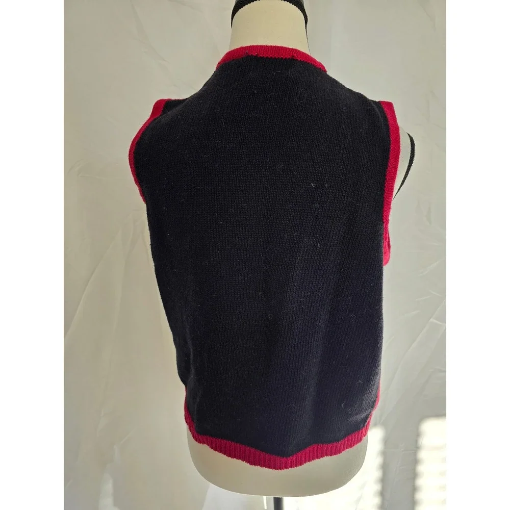 Katie Lu Collection Womens Medium Ugly Christmas‎ Sweater Vest Holiday Sequin